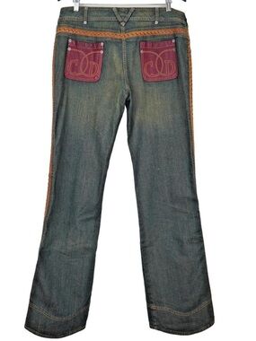 Christian Dior Galliano Lambskin Leather Panel Jeans‎ US 14 CD Monogram Archival